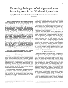 Estimating the impact of wind generation on balancing costs in the