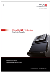 Monolith NT.115 Series - NanoTemper Technologies GmbH