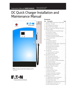 Eaton DC Quick Charger Installation and Maintenance