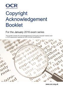 Copyright Acknowledgement Booklet January 2016