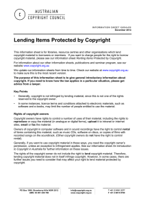 Lending items protected by copyright