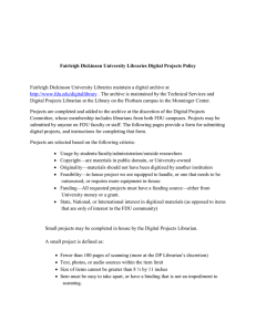 Fairleigh Dickinson University Libraries Digital Projects Policy