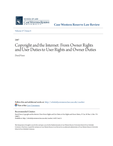 Copyright and the Internet: From Owner Rights and User Duties to