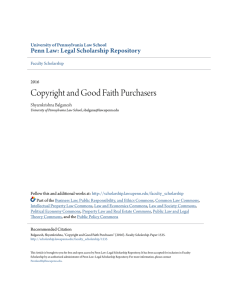 Copyright and Good Faith Purchasers