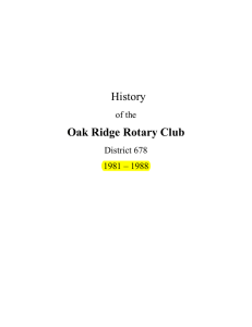 History - Rotary Club of Oak Ridge