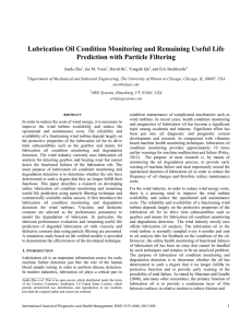 Lubrication Oil Condition Monitoring and Remaining