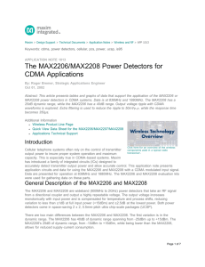 The MAX2206/MAX2208 Power Detectors for CDMA