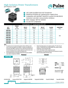 High Isolation Power Transformers - Product Finder