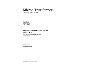 Micron ImperviTRAN Transformer Catalog