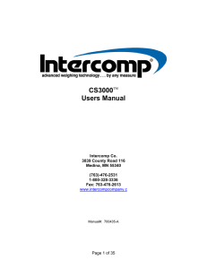 Intercomp CS3000 RFX Instruction Manual