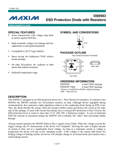 DS9503 ESD Protection Diode with Resistors