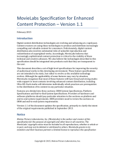 MovieLabs` Enhanced Content Protection specification