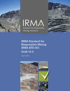 Draft IRMA Standard for Responsible Mining