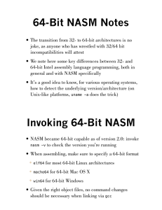 64-bit NASM Notes