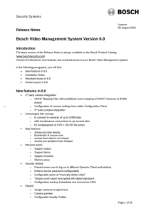 Bosch Video Management System Version 6.0