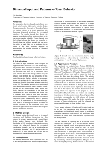 Bimanual Input and Patterns of User Behavior