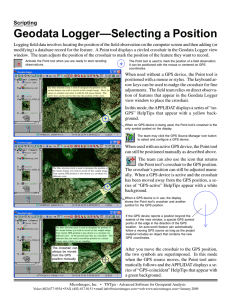 Scripting: Geodata Logger--Selecting a Position
