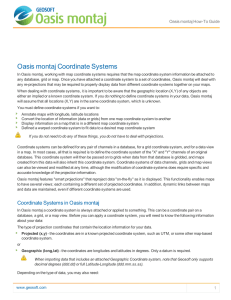 Oasis montaj Coordinate System