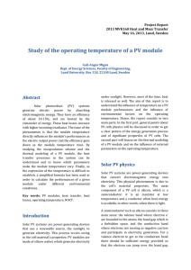 Study of the operating temperature of a PV module