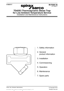 TD42S3 Thermodynamic Steam Trap for Low Ambient Temperature