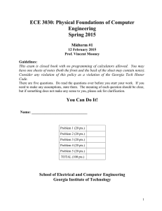 ECE 3030: Physical Foundations of Computer Engineering Spring