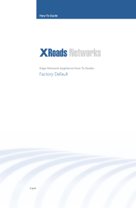 Factory Default - XRoads Networks