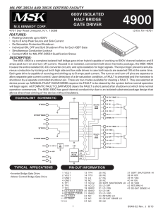 600V ISOLATED HALF BRIDGE GATE DRIVER