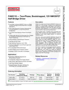 FAN5110 — Two-Phase, Bootstrapped, 12V NMOSFET Half