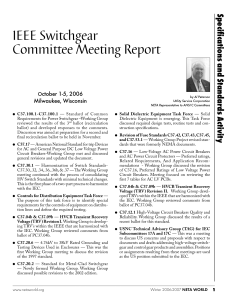 IEEE Switchgear Committee Meeting Report