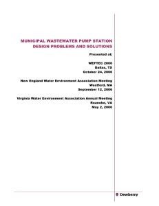 municipal wastewater pump station design problems
