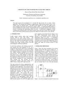 A RESONANT DC LINK INVERTER FOR AN ELECTRIC