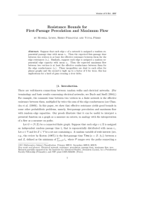 Resistance Bounds for First-Passage Percolation and Maximum Flow