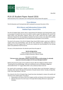 IFLA LIS Student Paper Award 2016