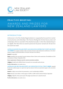 AWARDS AND PRIZES FOR NEW ZEALAND LAWYERS