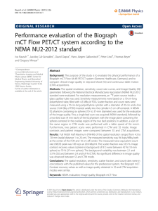 Performance evaluation of the Biograph mCT Flow PET/CT system