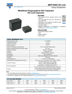 Metallized Polypropylene Film Capacitor, DC-Link Capacitor