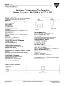 MKP 1837 Metallized Polypropylene Film Capacitor Related