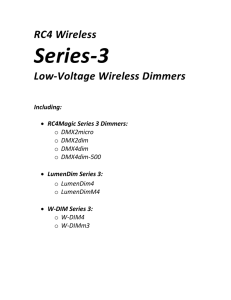 RC4 Series 3 Dimmer User Manual