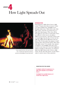 Lesson 4: How Light Spreads Out