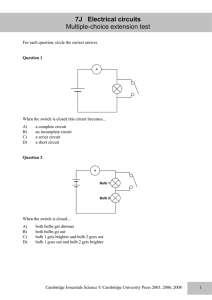 7J Electrical circuits Multiple-choice extension test