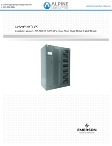 Liebert® NX™ UPS - Alpine Power Systems