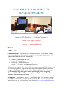Fundamentals of Effective Teaching Workshop