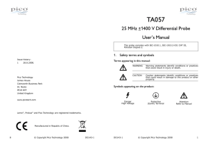 TA057 25 MHz 1400 V Differential Probe User`s