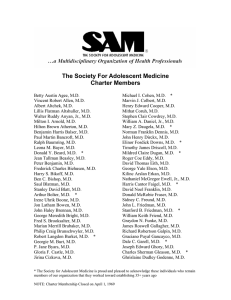 Charter members - Society for Adolescent Health and Medicine