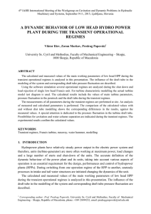 a dynamic behavior of low head hydro power