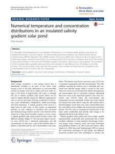 Numerical temperature and concentration distributions in an