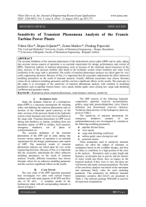 Sensitivity of Transient Phenomena Analysis of the Francis