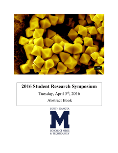 2016 Abstract Booklet - South Dakota School of Mines and