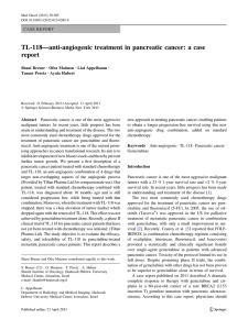 TL-118—anti-angiogenic treatment in pancreatic