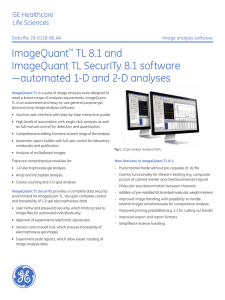 ImageQuant™ TL 8.1 and ImageQuant TL SecurITy 8.1 software